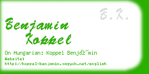 benjamin koppel business card